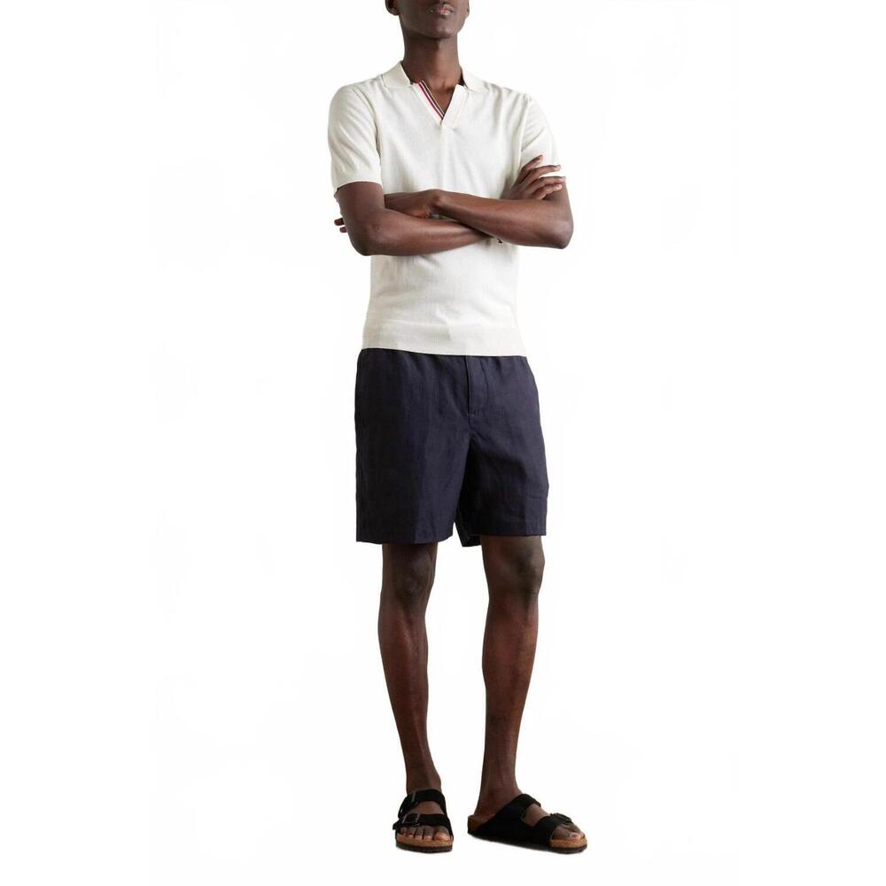 NEW ORLEBAR BROWN horton stripe cotton polo shirt - plus in white sand - Picture 3 of 6
